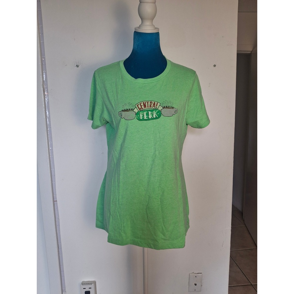 Friends The TV Series Central Perk Graphic Tee Lime Green Heather XL